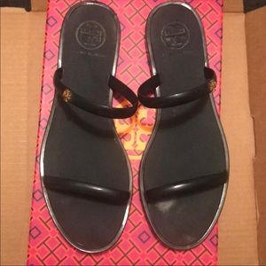 Tory Burch rubber slides worn once
